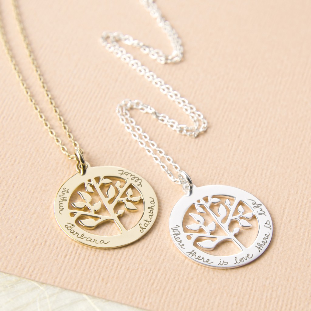 Merci Maman Personalised Tree of Life Necklace