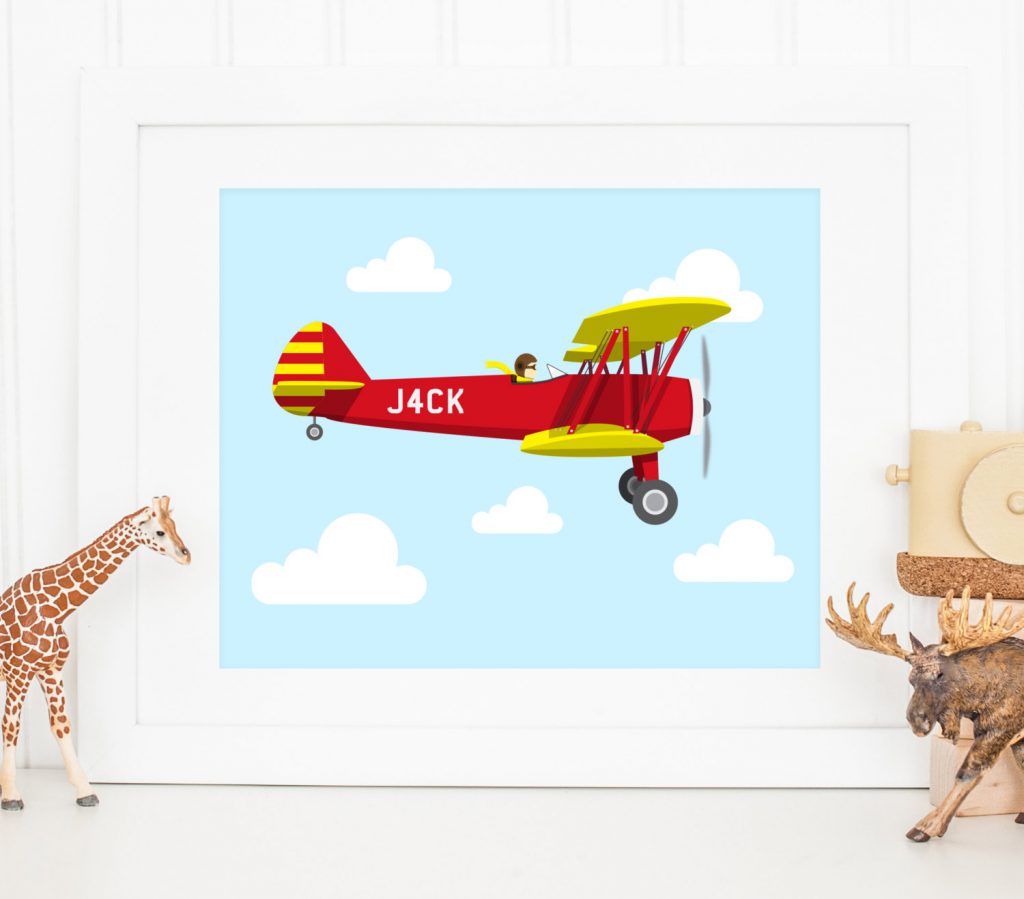 Custom Kids Plane Illustration