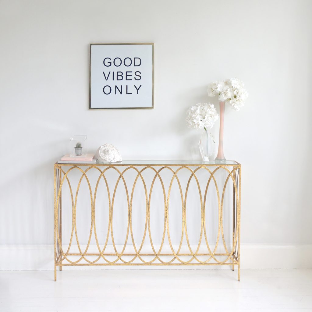 The French Bedroom Company Slim Gold Console Table