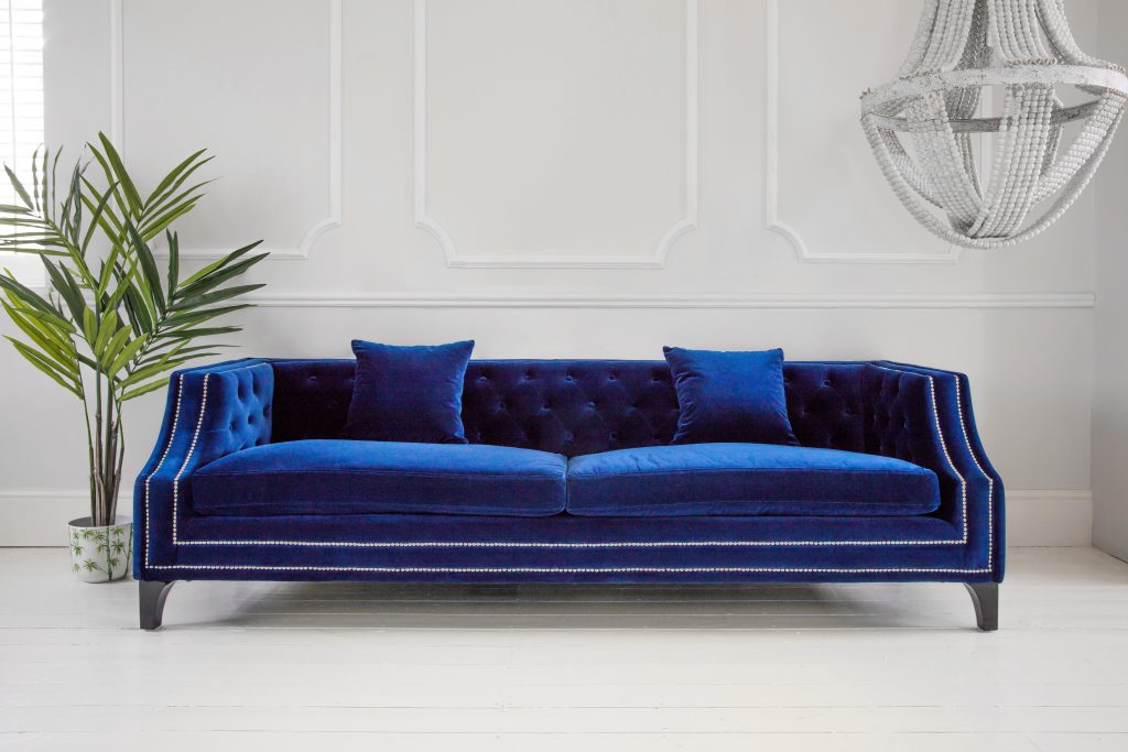 The French Bedroom Company Imperial Blue Velvet Sofa