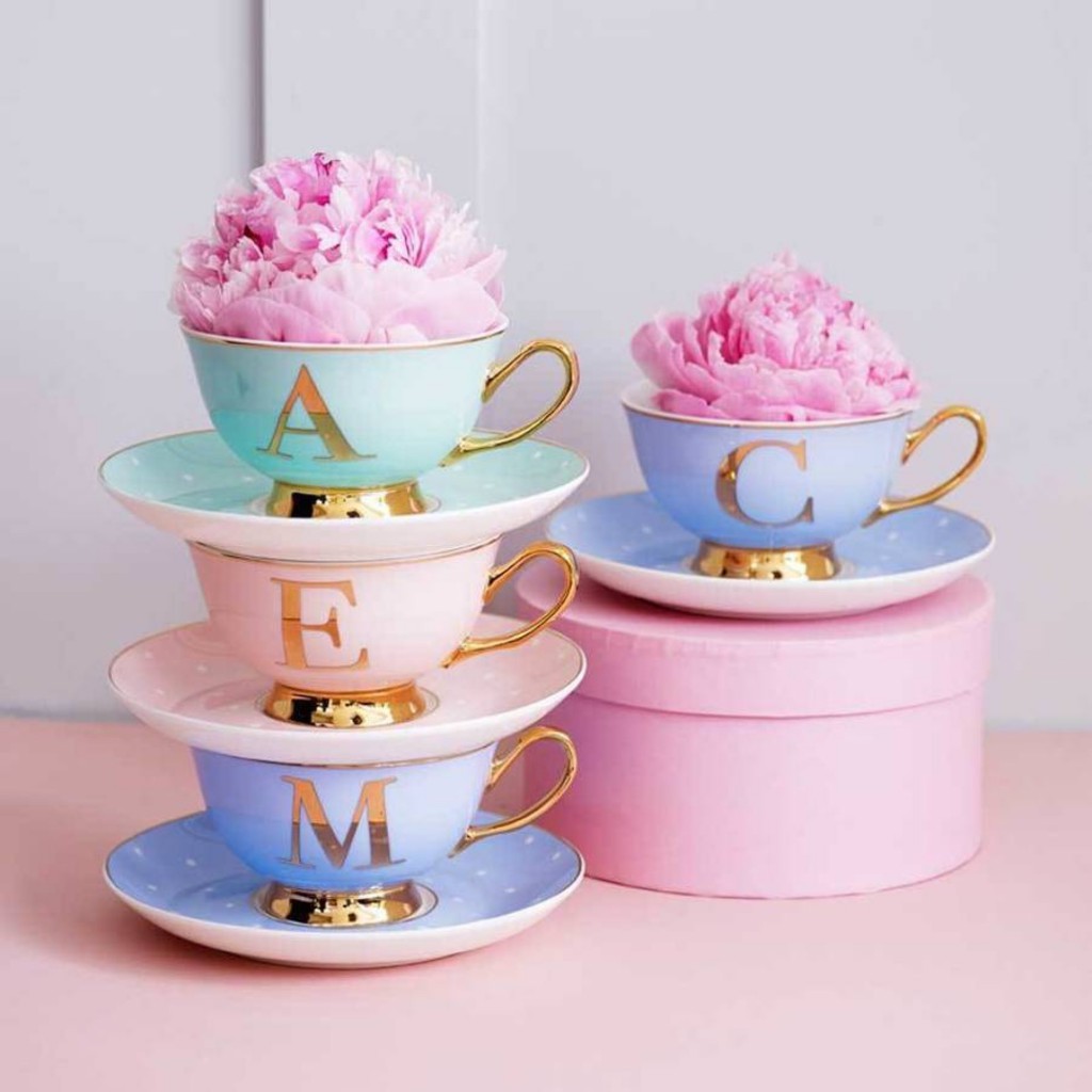 China Letter Cup and Saucer Set