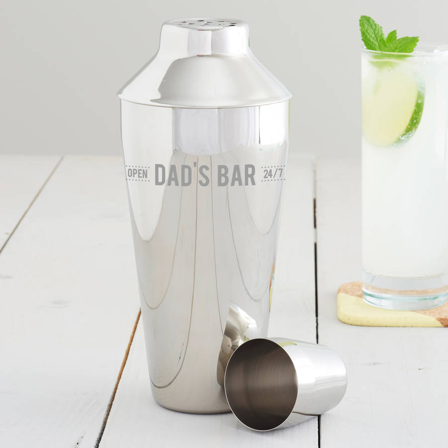 Personalised Cocktail Bar Shaker Stainless Steel