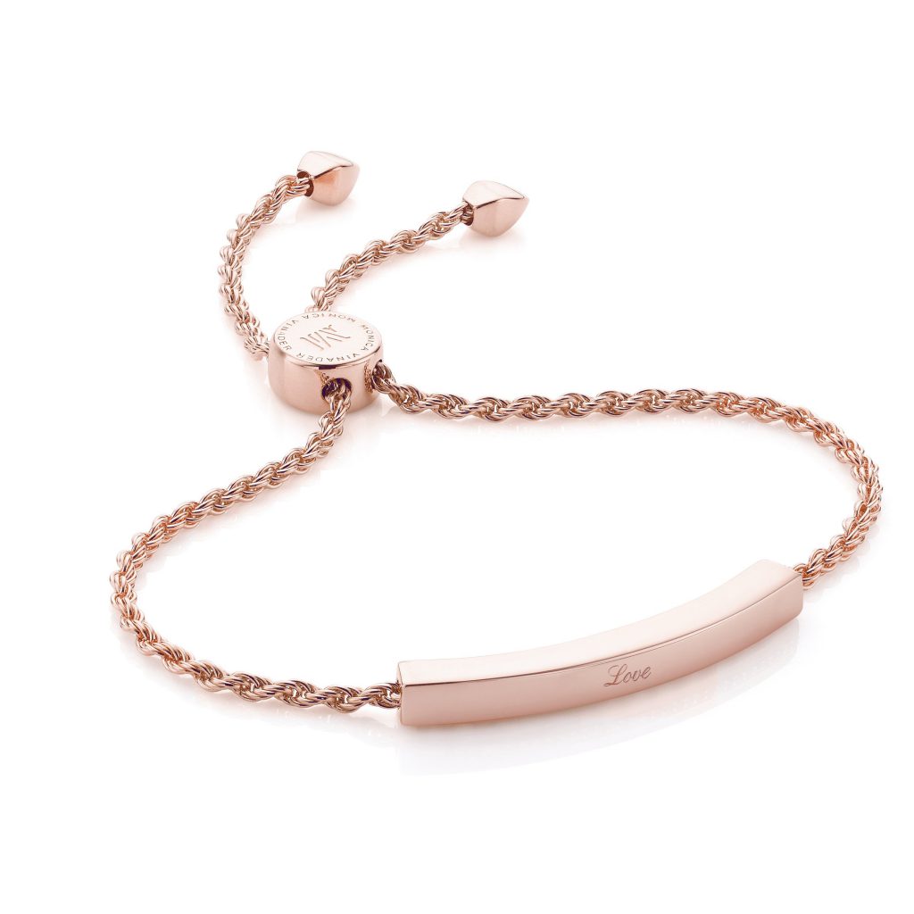 Linear Chain Bracelet 18ct Rose Gold Vermeil Monica Vinader