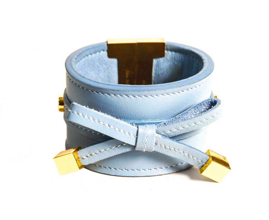 Tissuville Bow and Cube Leather Bracelet