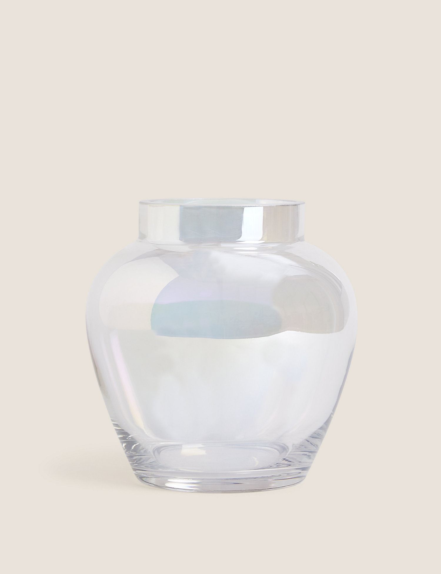 Medium Lustre Urn Vase Elegant Glass Pearl iridescent