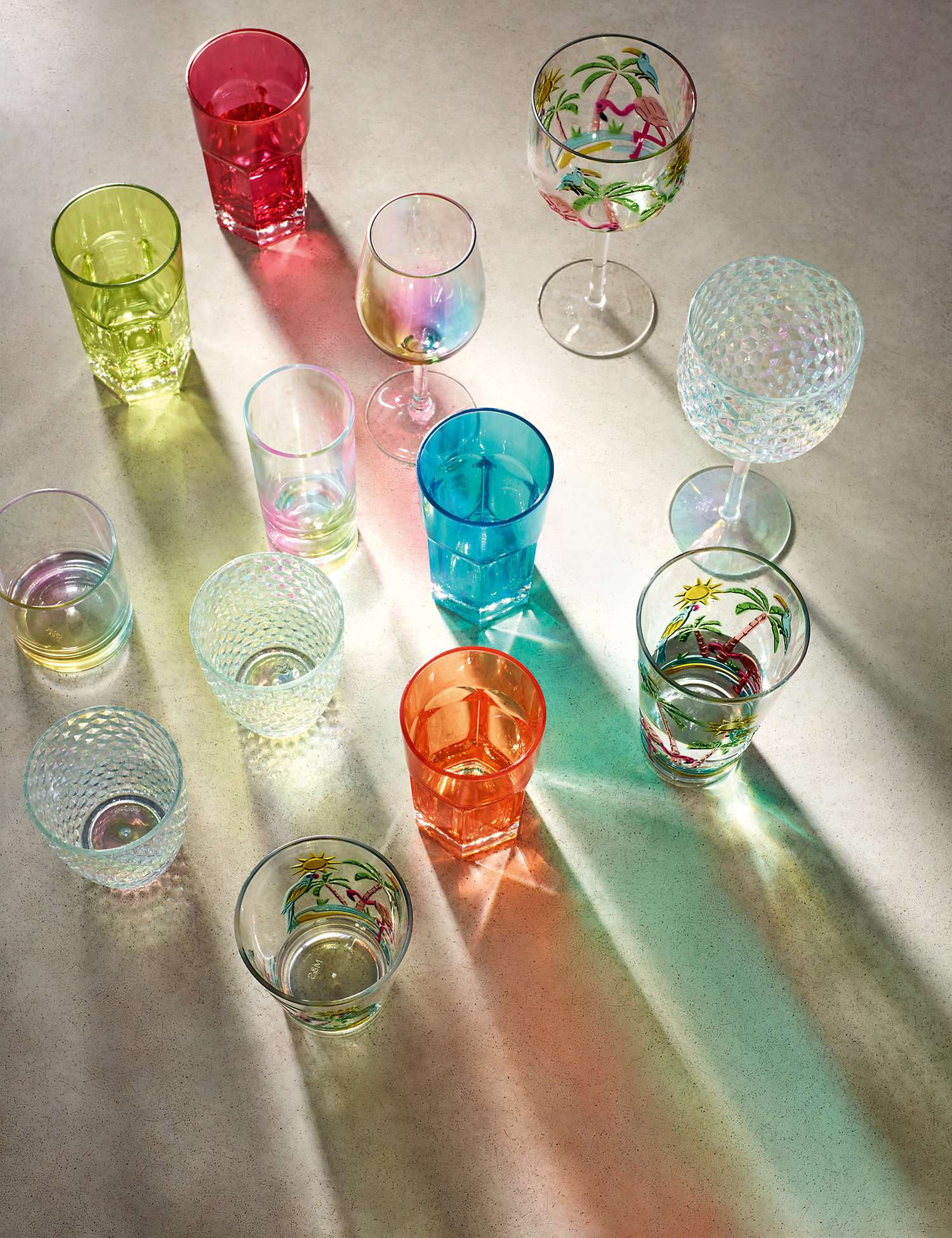 Colourful Picnicware Glasses Plastic Stylish