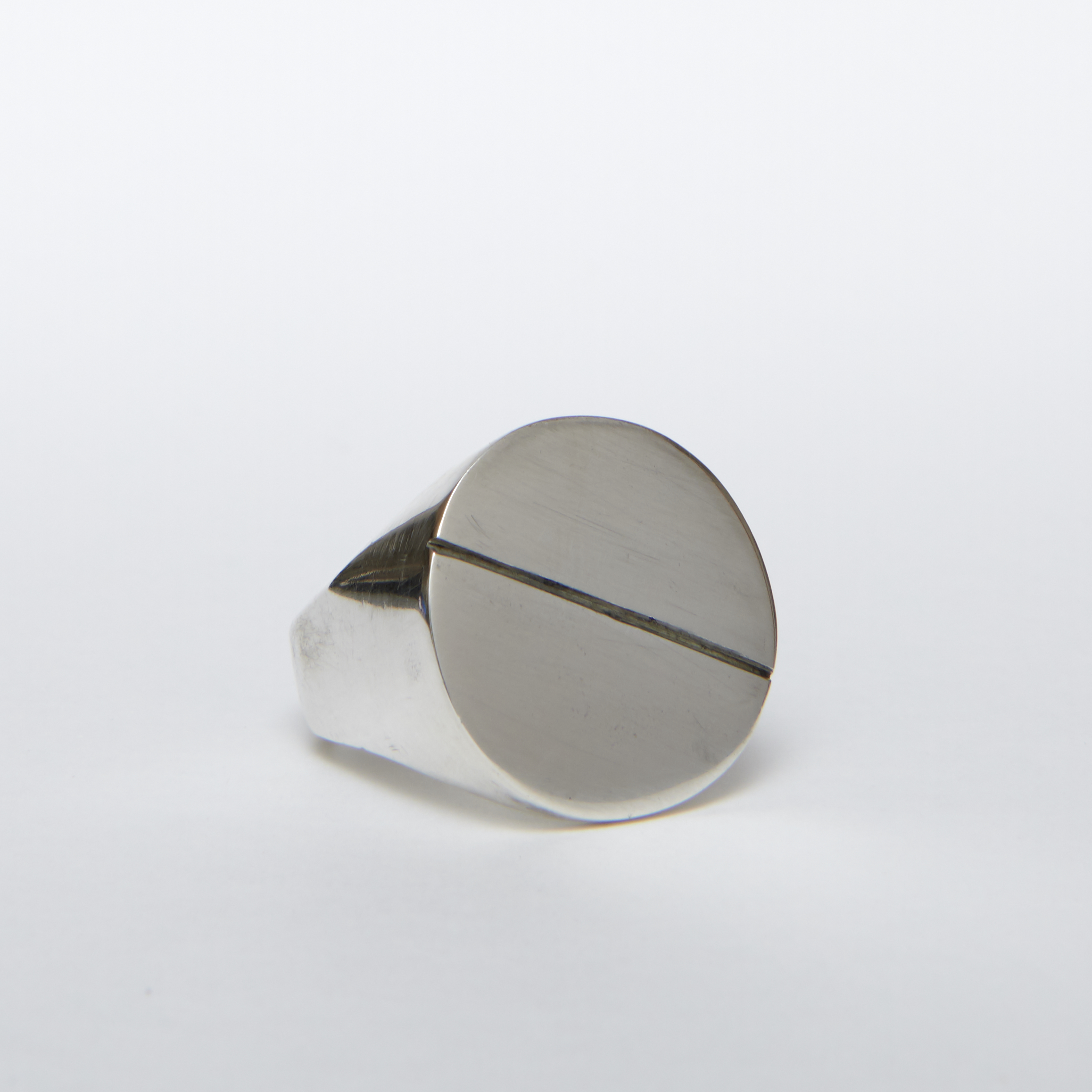 Men's Circular Silver Signet Ring