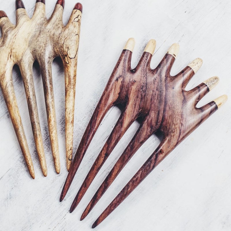 Wooden Hair Fork