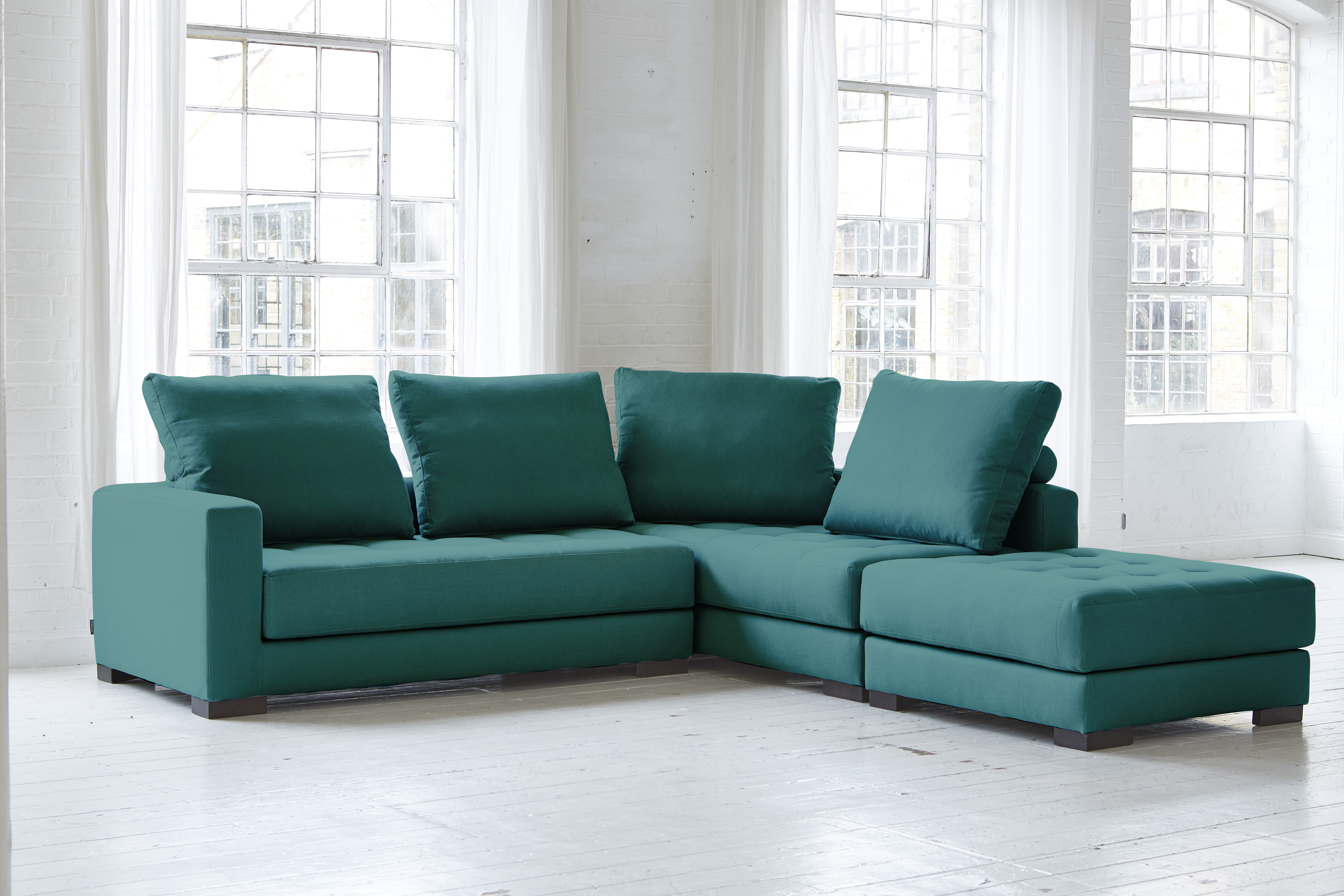 Modular Corner Sofa Teal Green