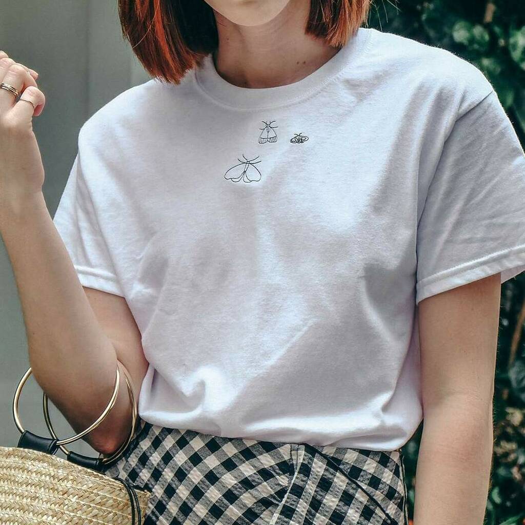 Moth Embroidered T-Shirt 