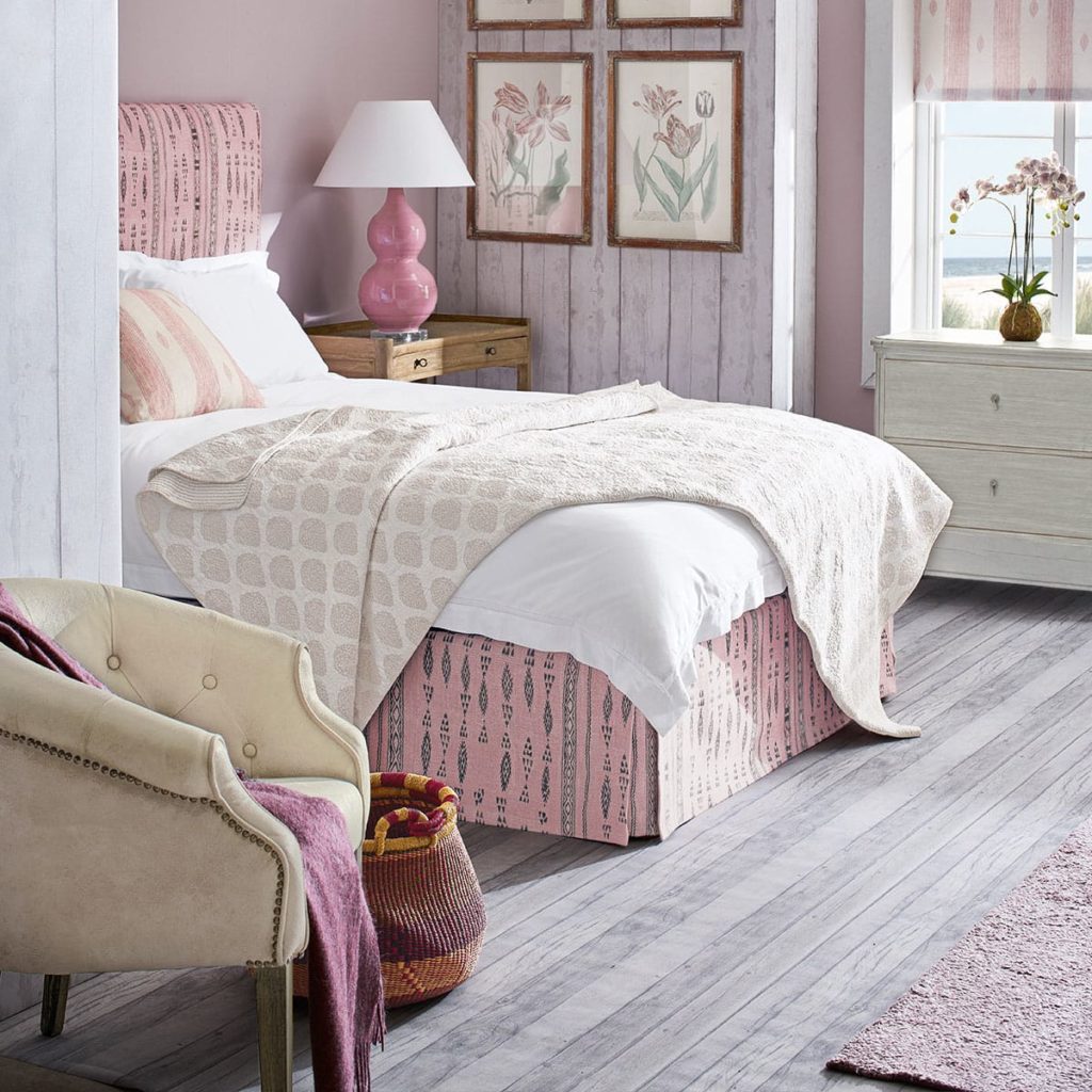 Karaikal Quilt Dusty Pink Cotton Throw Bedroom
