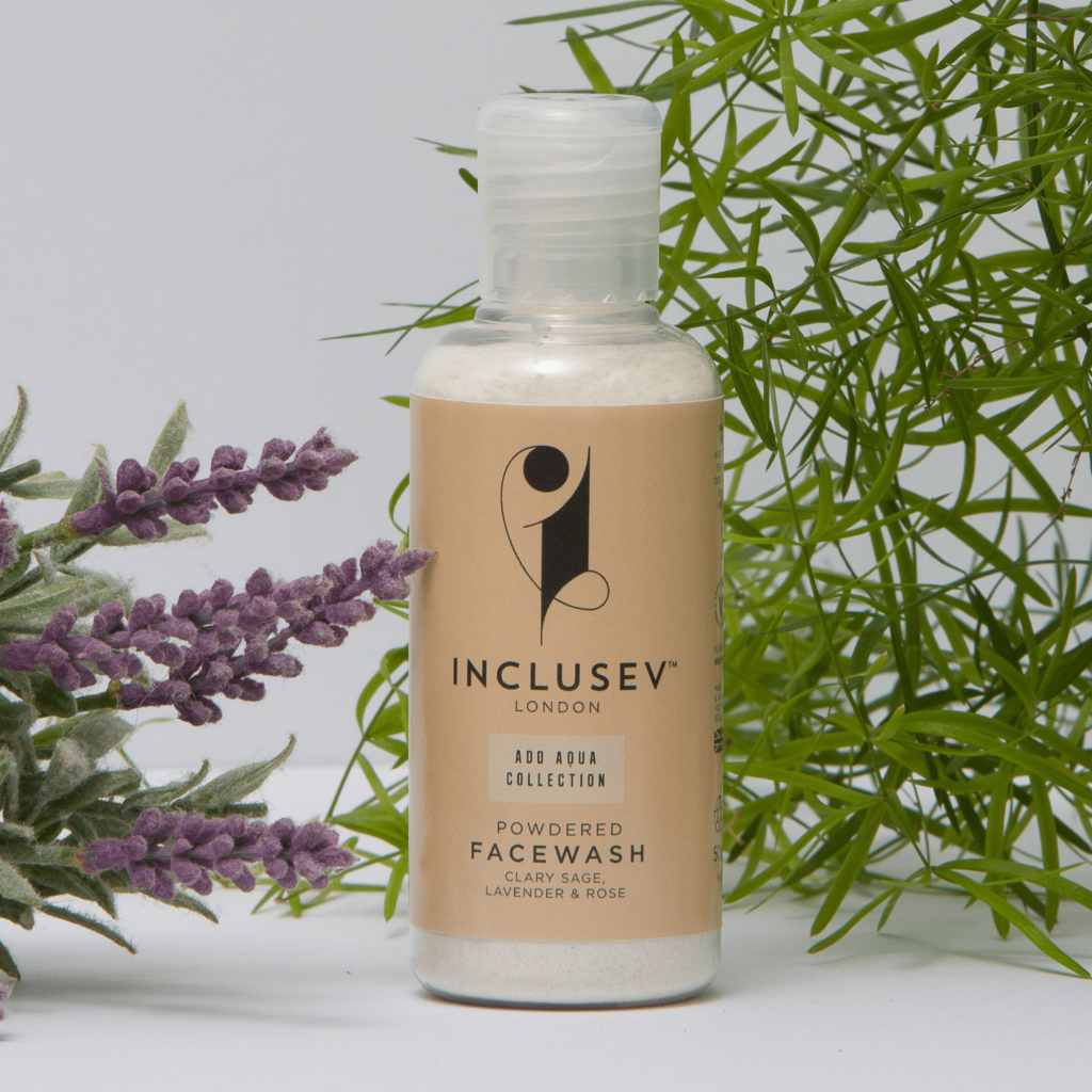 INCLUSEV Facewash Powdered Facial Cleanser Clary Sage Lavender & Rose Vegan Sustainable