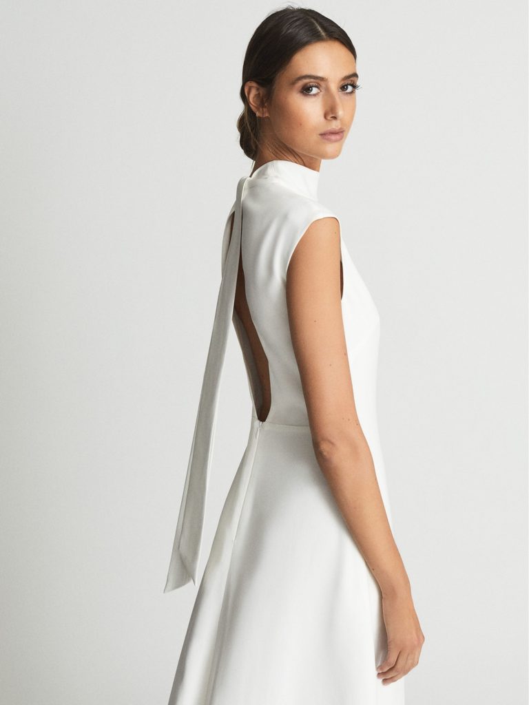 Livvy Open Back Midi Dress White