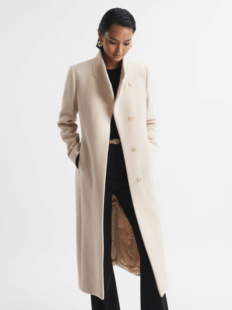 Long Tailored Beige Coat